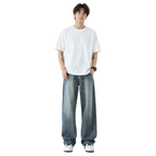 American Casual Blue Straight Jeans For Men