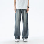 American Casual Blue Straight Jeans For Men