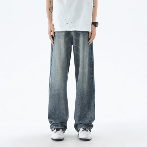 American Casual Blue Straight Jeans For Men
