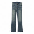 American Casual Blue Straight Jeans For Men