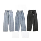 American Retro Washed Jeans For Men Straight Fit