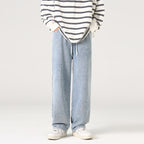 American Retro Washed Jeans For Men Straight Fit