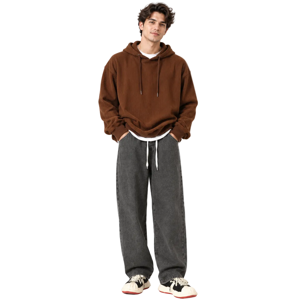 American Retro Washed Jeans For Men Straight Fit