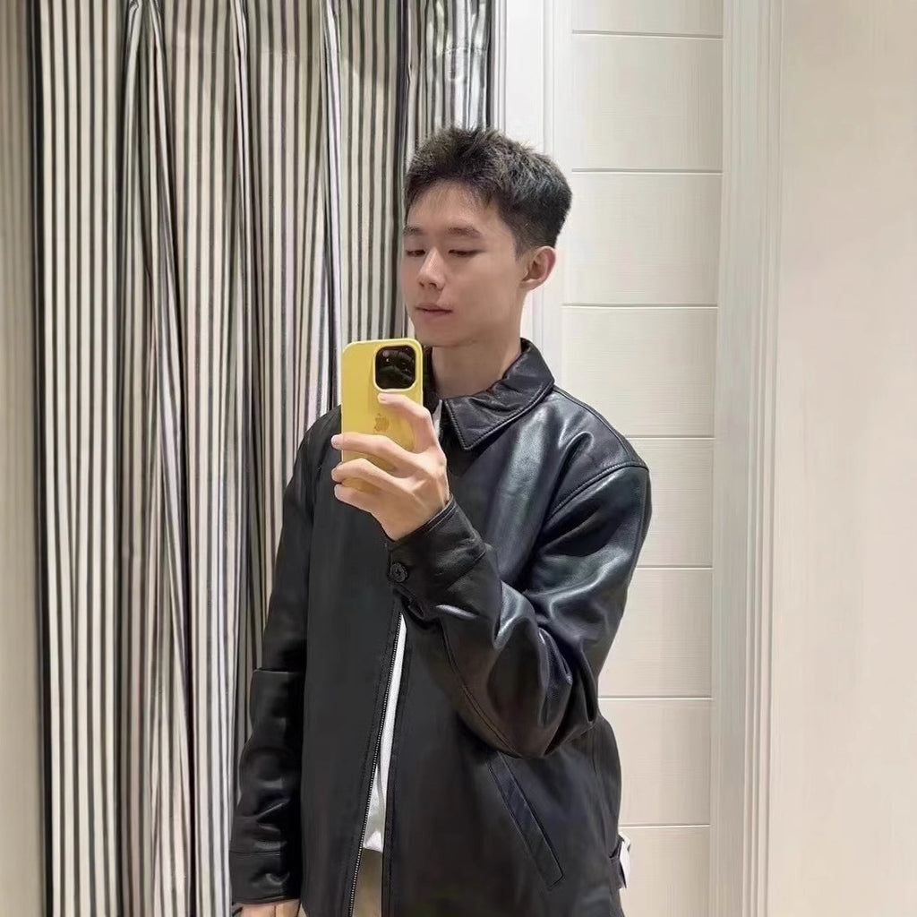 Casual Baseball Biker Jacket For Men Relaxed Fit