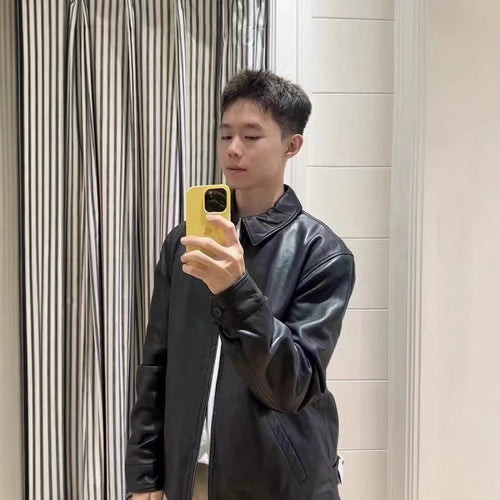 Casual Baseball Biker Jacket For Men Relaxed Fit