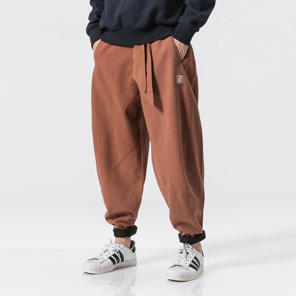 Casual Pants Plus Cashmere Men Warm Loose Fit