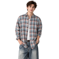 Color-Contrast Check Long Sleeve Casual Shirt for Men