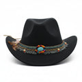 Cowboy Hats Curled Felt Riding Hat for Men