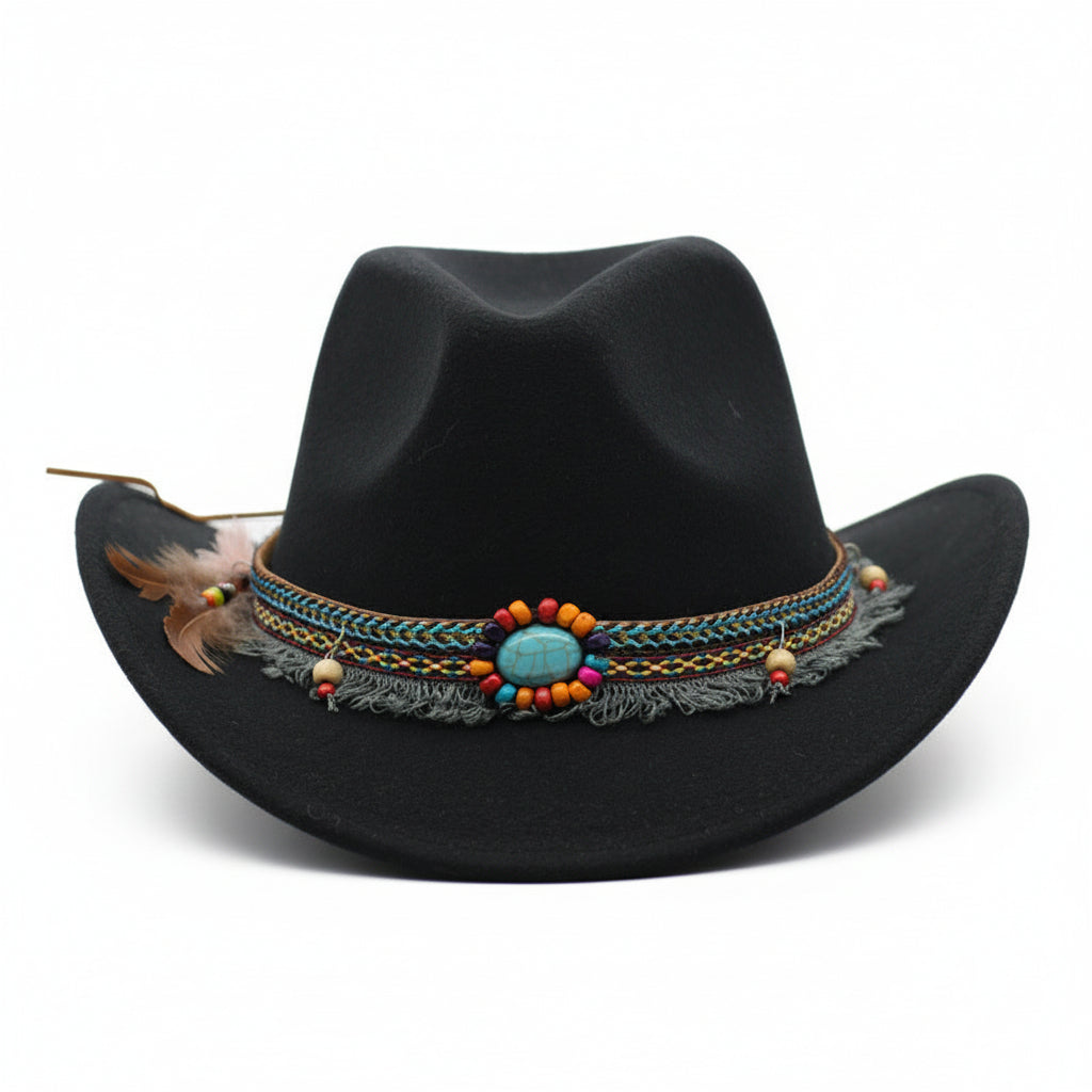 Cowboy Hats Curled Felt Riding Hat for Men