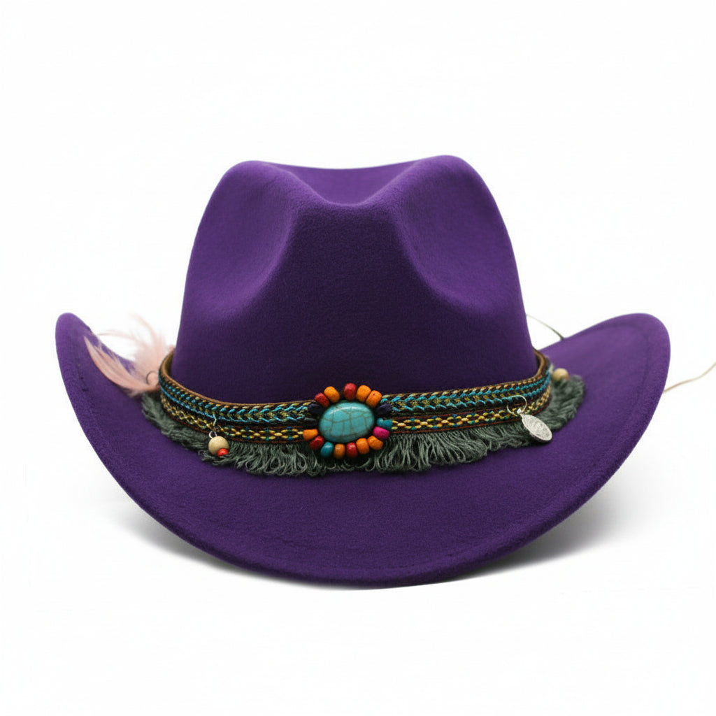 Cowboy Hats Curled Felt Riding Hat for Men