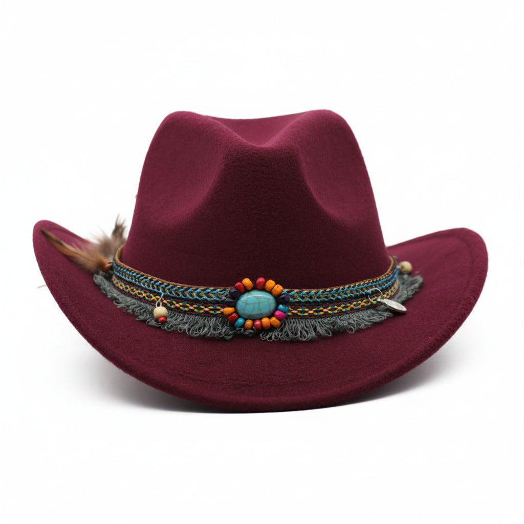Cowboy Hats Curled Felt Riding Hat for Men