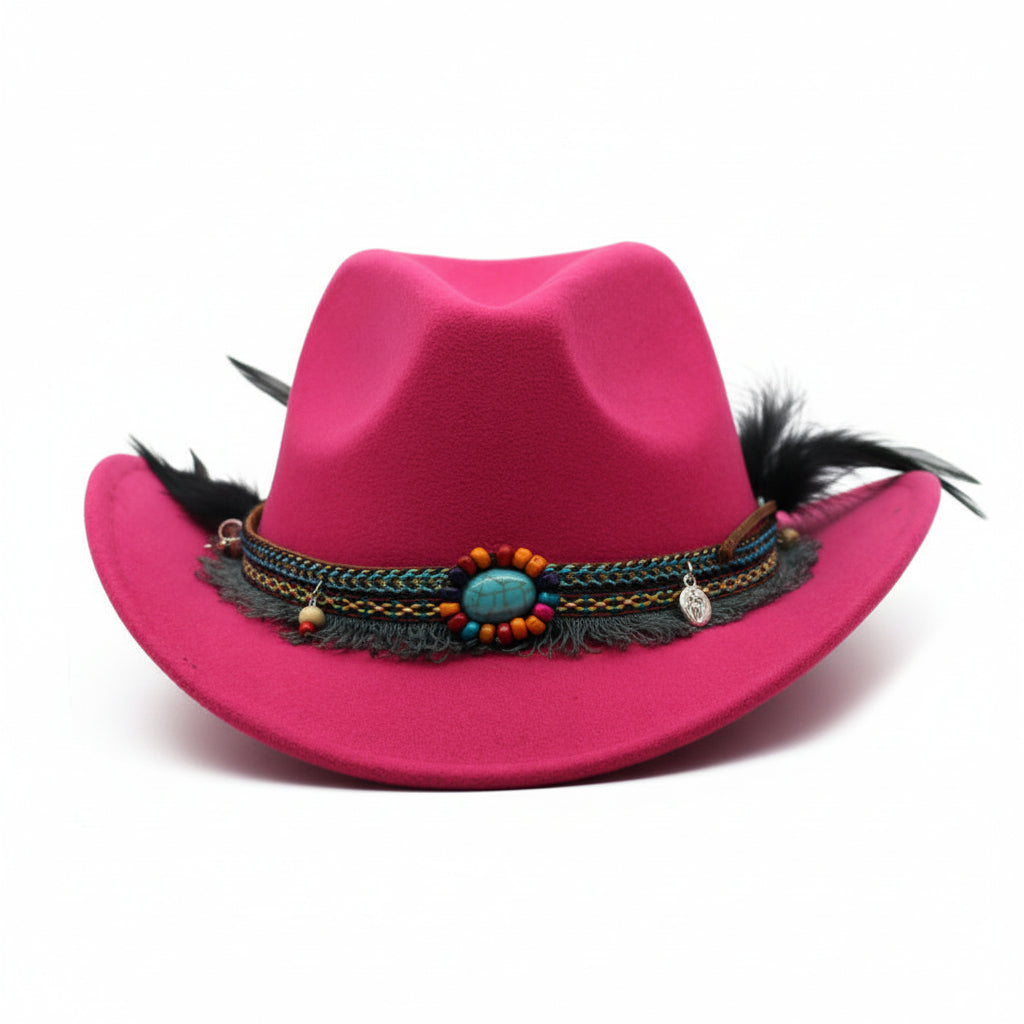 Cowboy Hats Curled Felt Riding Hat for Men