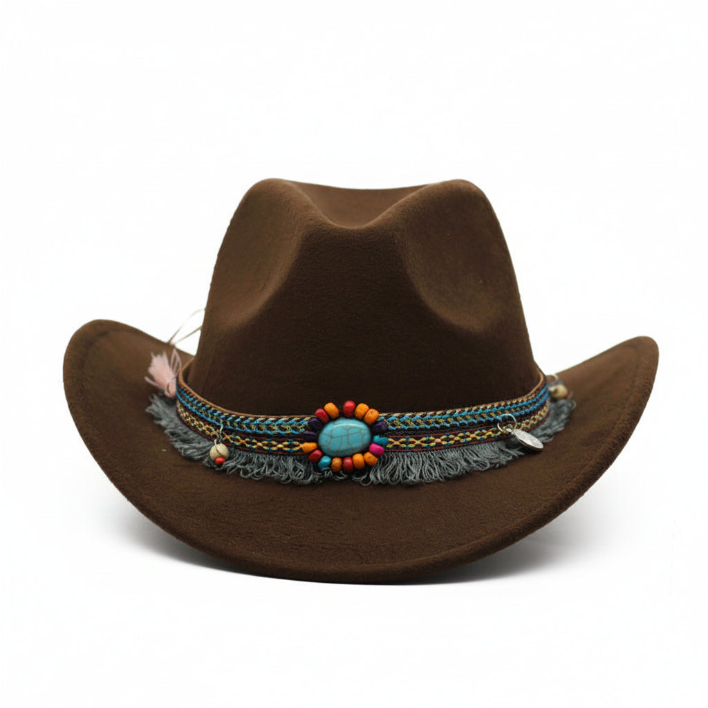 Cowboy Hats Curled Felt Riding Hat for Men