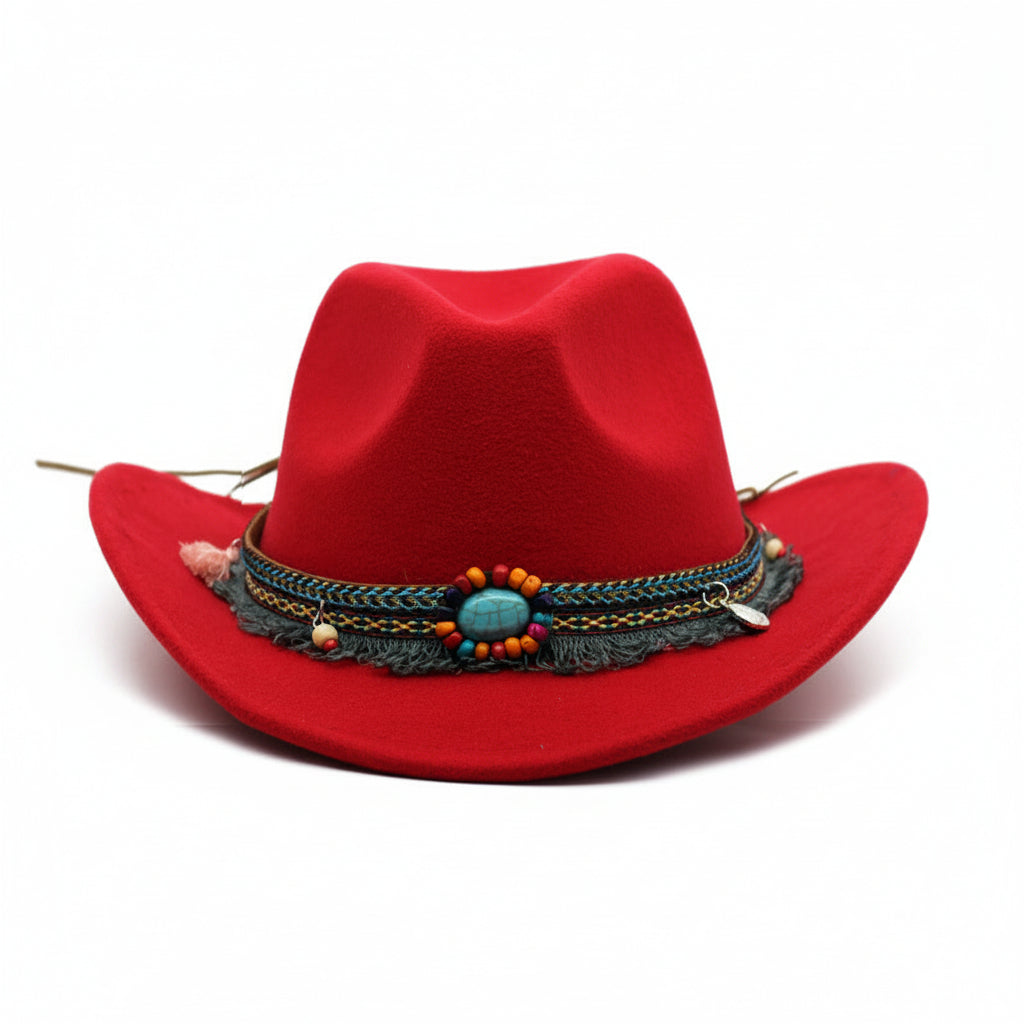 Cowboy Hats Curled Felt Riding Hat for Men