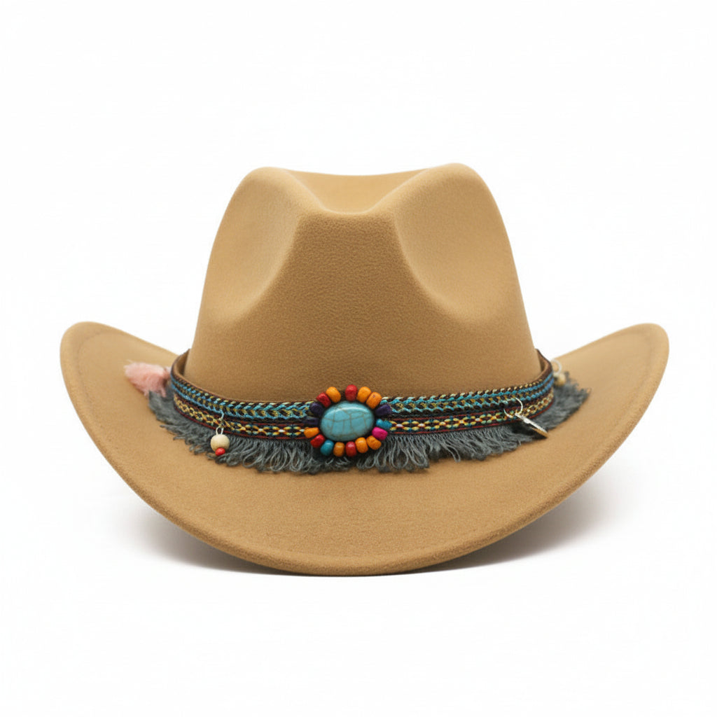 Cowboy Hats Curled Felt Riding Hat for Men