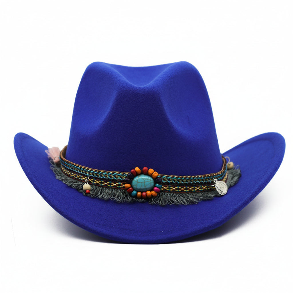 Cowboy Hats Curled Felt Riding Hat for Men