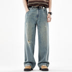 Fashion American Straight Ripped Jeans For Men