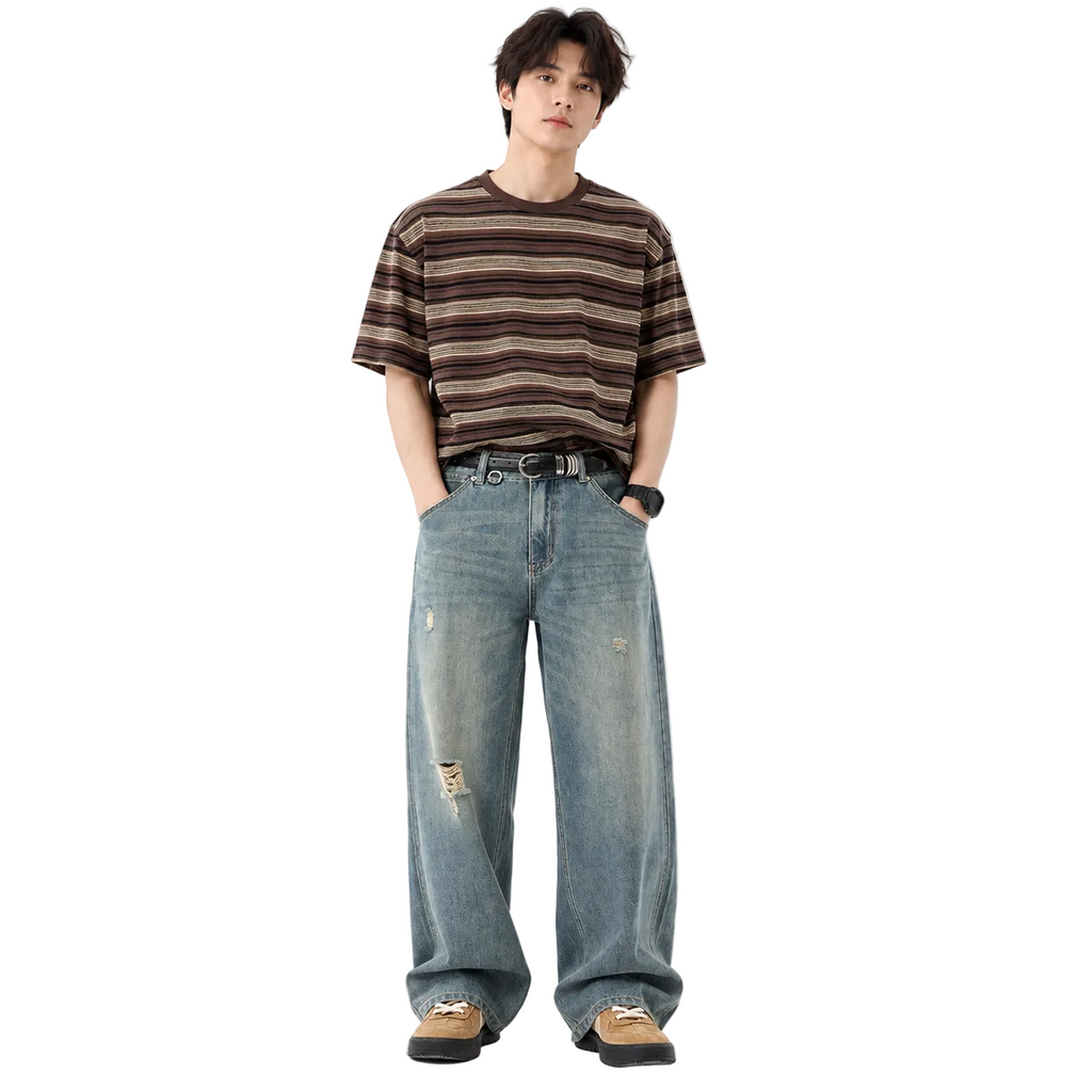 Fashion American Straight Ripped Jeans For Men