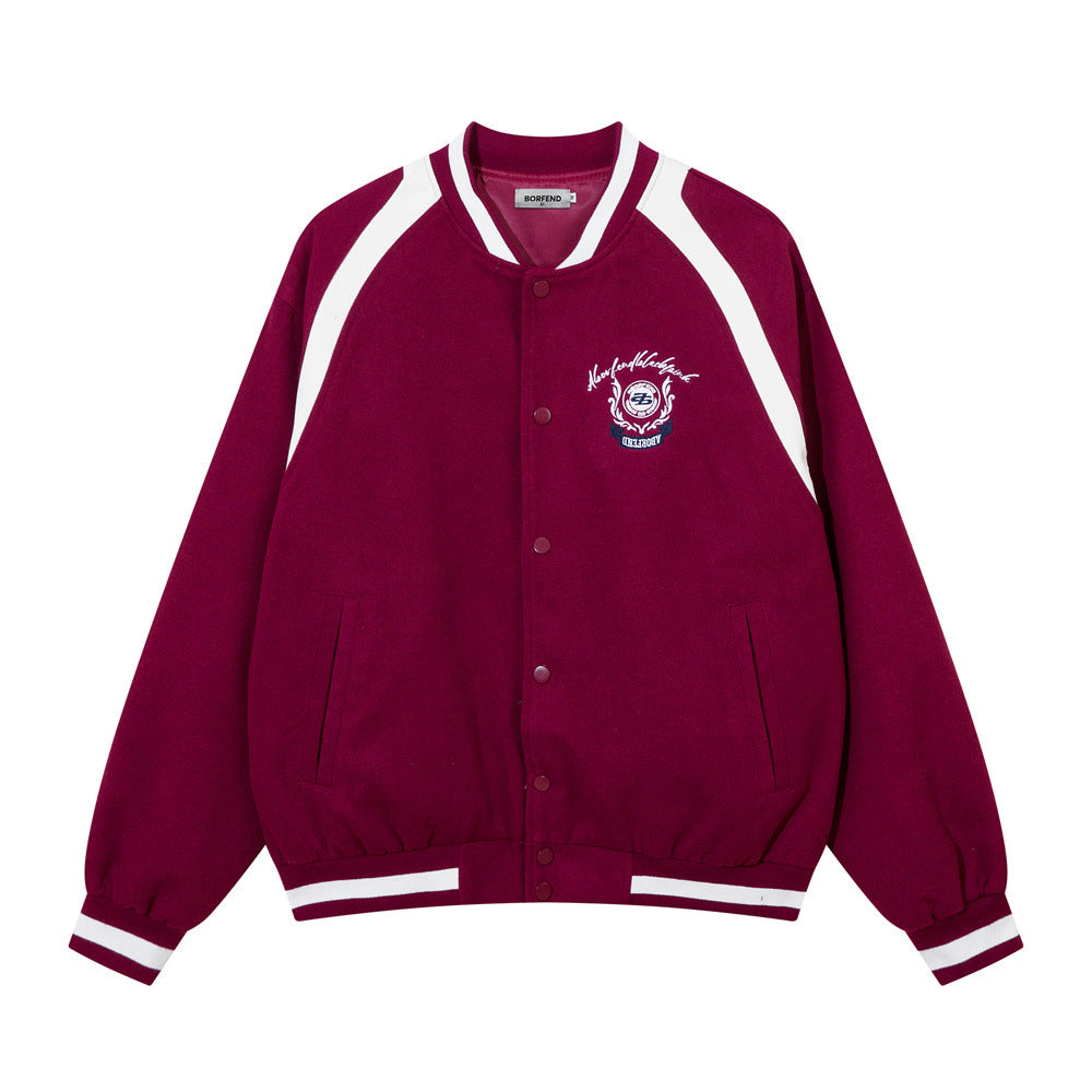 Fashion Personality Baseball Jacket Men Colorblock Casual