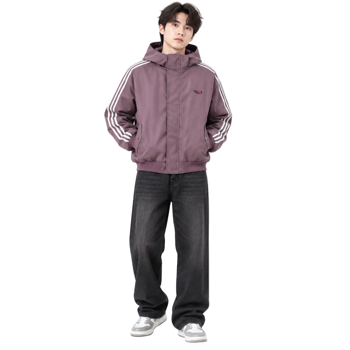 Hooded Leather Coat Jacket Men Casual PU Outerwear