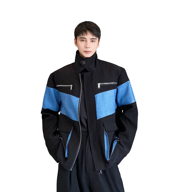 Large Pockets Work Lapel Jacket Men Casual