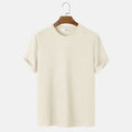 Men Summer Solid Color Round Neck Basic T-Shirt
