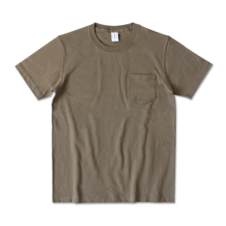 Round Neck Pocket Short Sleeve Men's T-Shirt