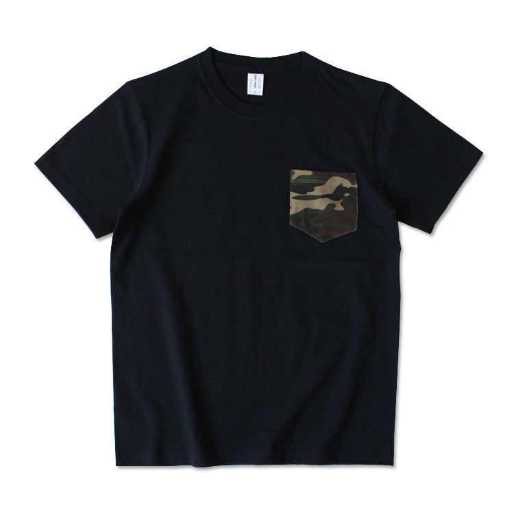 Round Neck Pocket Short Sleeve Men's T-Shirt