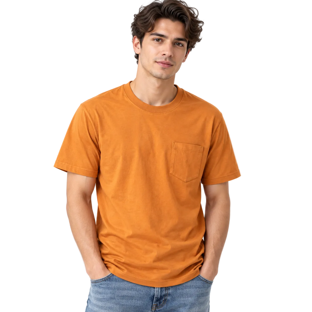 Round Neck Pocket Short Sleeve Men's T-Shirt