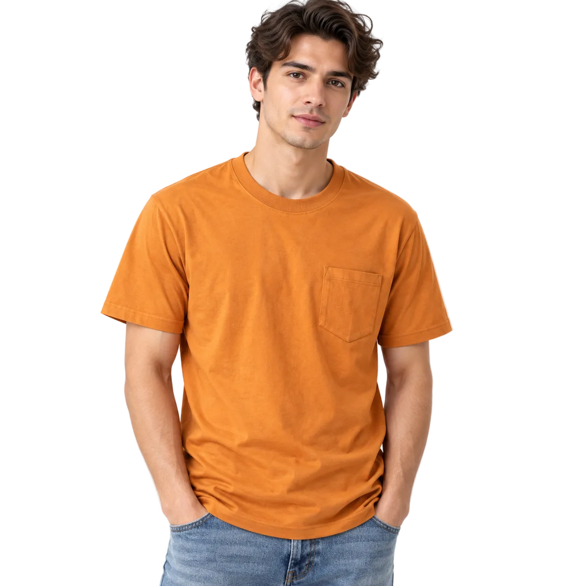 Round Neck Pocket Short Sleeve Men's T-Shirt