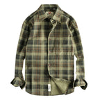 Thick Texture Washed Plaid Long-Sleeved Shirt for Men