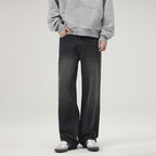 Washed Distressed Loose Jeans For Men Straight Leg